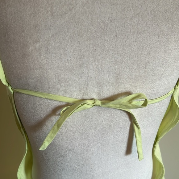 Nasty Gal Yellow/Green Spaghetti Strap Open Back Mini Cotton Sundress NWT - US 6 - Picture 9 of 12